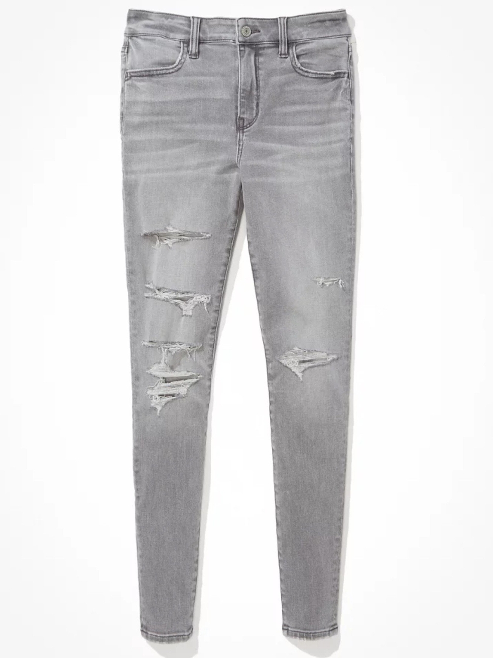 AE Next Level High-Waisted Jegging Charcoal Distressed Like New Size 10 Short